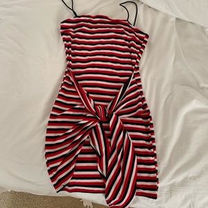 Red, shite and black stretch dress.  Size medium